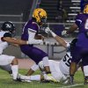 Lemoore's Ty Chambers taken down after a short gain in Friday night's season football closer against Hanford.